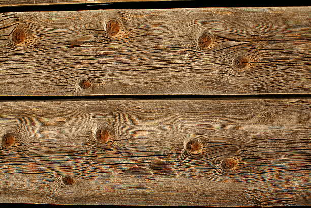 Old Boards with Knags stock photo