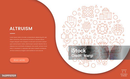 istock Altruism Web Banner Concept with Icon Pattern 1459910159