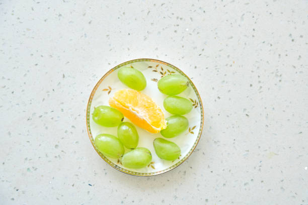 Orange put on a plate