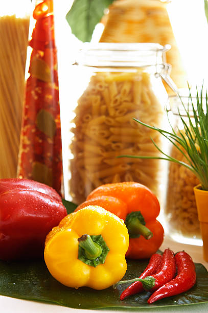 still life with peppers stock photo