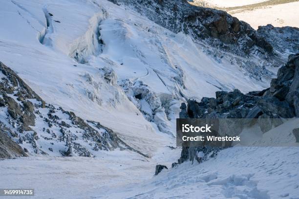Beautiful Shot Of The Scenic Rocky Snowy Breithorn Mountains Between Switzerland And Italy Stock Photo - Download Image Now