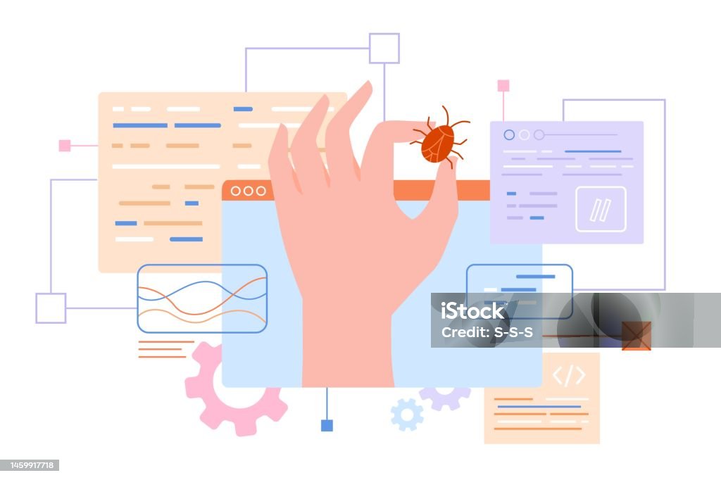 Hand Bug Fixing Technical Programmer Fix Leak Information Or Software ...