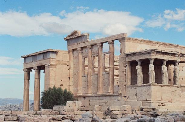 istock Acropolis of Athens with a cloudy blue sky in the background, Greece 1459921972