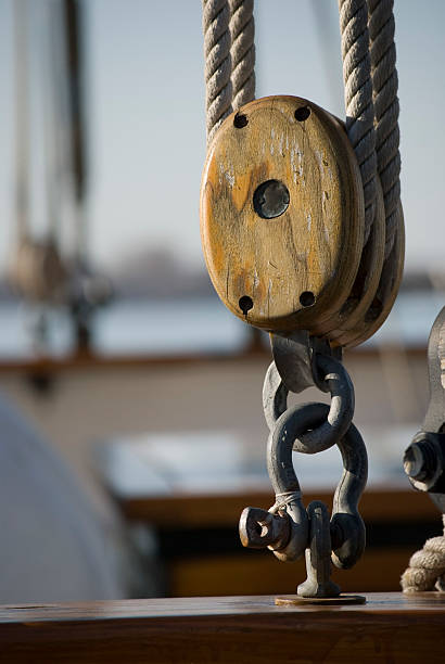Rope and pulley on a tall ship