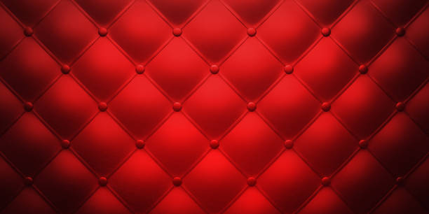 classico sfondo rosso retrò chesterfield - red bed foto e immagini stock