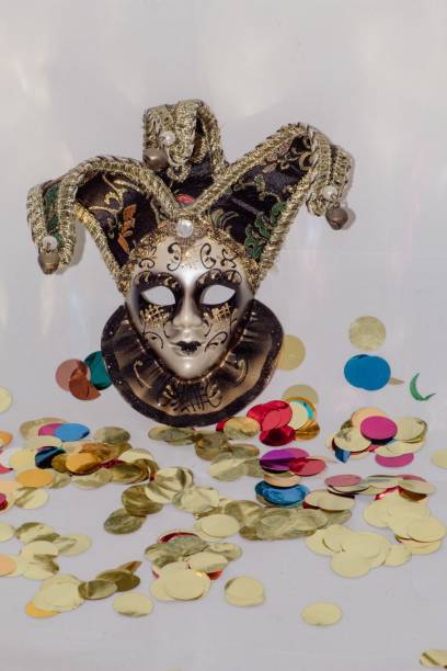 istock Venetian mask on a white Carnival-themed background. 1459924293