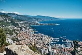 View over Monaco, Monte Carlo at the french Riviera