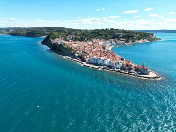 istock Piran town in Slovenia drone view 1459926023