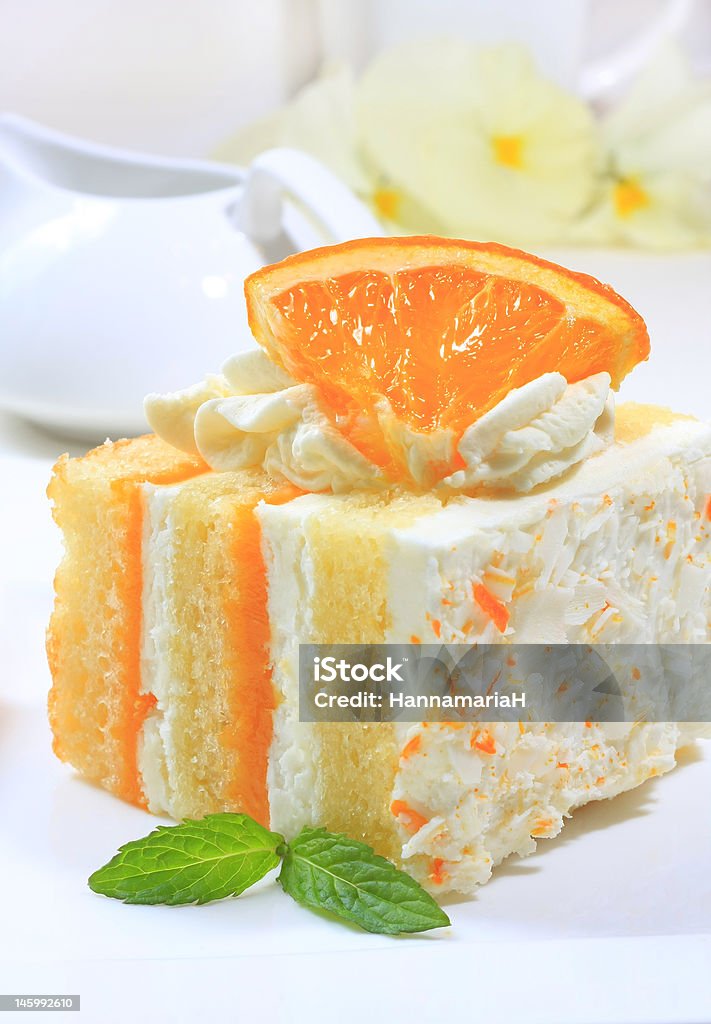 Summer citrus cake Summer citrus sponge cake. Baked Stock Photo