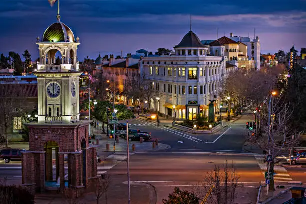 Photo of Santa Cruz California downtown evening