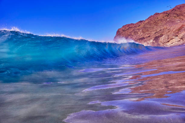 big ocean wave on the coast of cabo verde