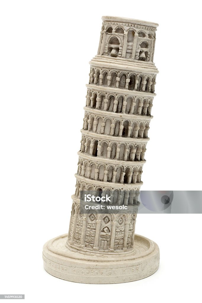 Pisa Tower souvenir Pisa tower souvenir isolated on white (side view) Leaning Tower of Pisa Stock Photo