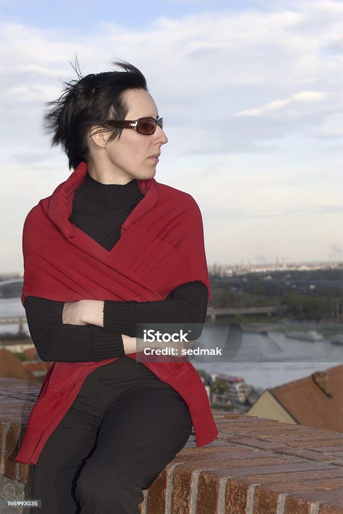 Frau in the wind - Lizenzfrei Erwachsene Person Stock-Foto