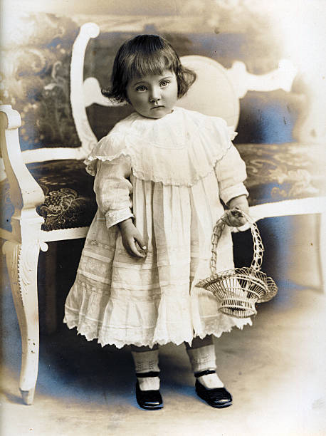 Victorian Edwardian People - Little Girl's Portrait stock photo