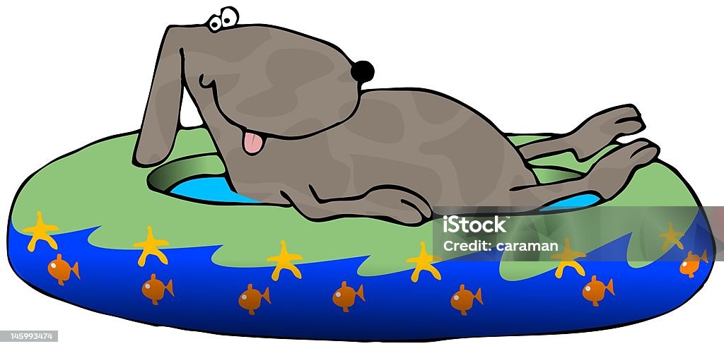 Cão em uma piscina - Royalty-free Animal Ilustração de stock