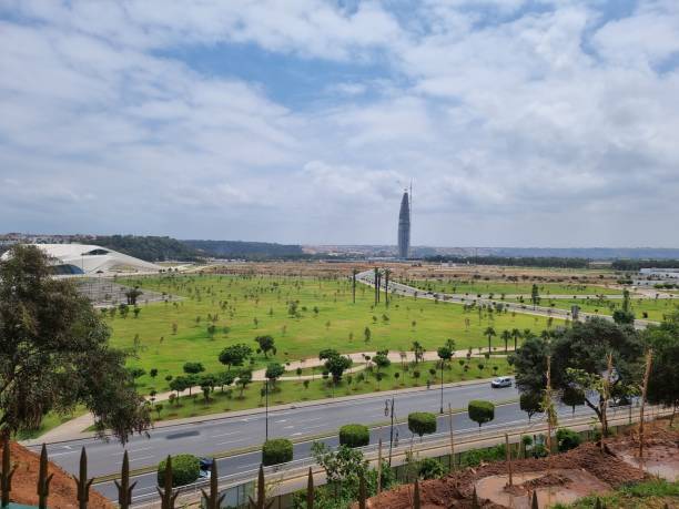istock Aerial view over Mohammed VI Tower in Rabat, Morocco. 1459936817
