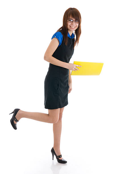 istock The young secretary isolated on a white 145993724