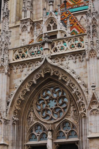 istock Beautiful closeup of gothic architecture details 1459939881