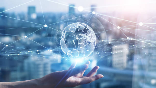 concept de réseau de communication mondial. transformation numérique. - informatique photos et images de collection