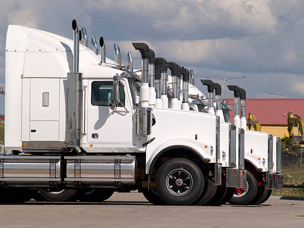 istock White truck line up 145994159