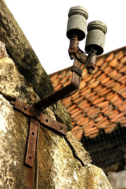 Old Telephone Bracket stock photo