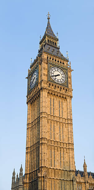Close-up portrait shot of the Big Ben in London stock photo