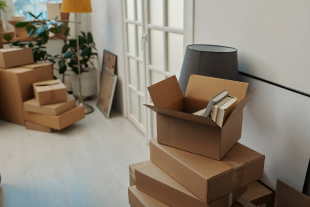 istock Packing boxes for moving to a new house 1459945044
