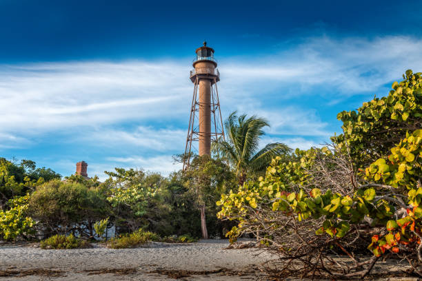 le phare de sanibel sur l’île de sanibel, floride états-unis - collier county photos et images de collection