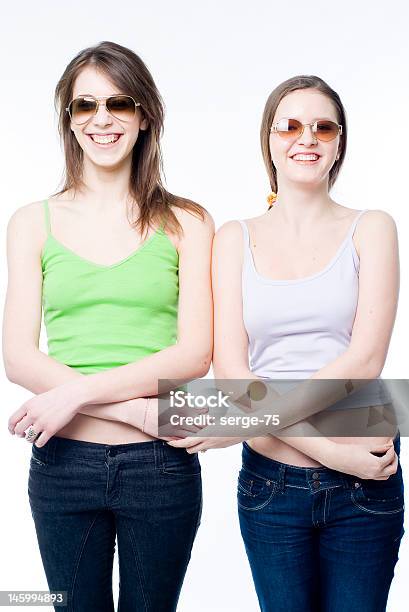 Foto de Duas Meninas Felizes e mais fotos de stock de Adolescência - Adolescência, Adulto, Alegria