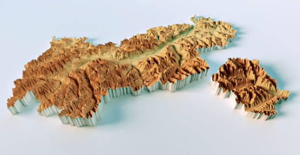 istock Austria Tyrol Topographic Map 3D View Color Isolated 1459949420
