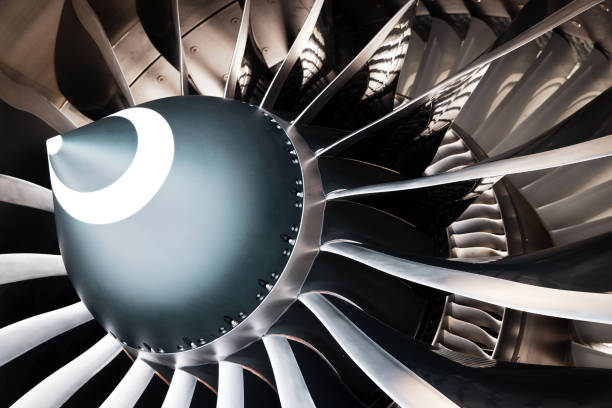 飛行機ジェットエンジン - aerospace industry airplane jet engine repairing ストックフォトと画像