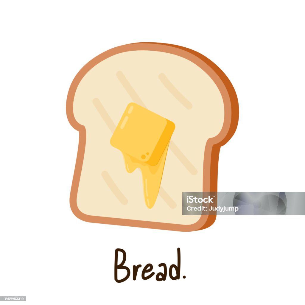 Butterbread Vector Butter On A Bread Vector Bread Logo Design On White Background Stock ...