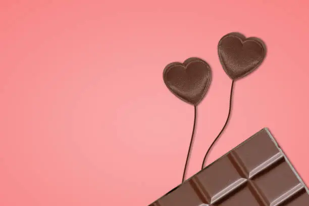 Chocolate bar, Happy valentines day, love day and valentines day celebration art.