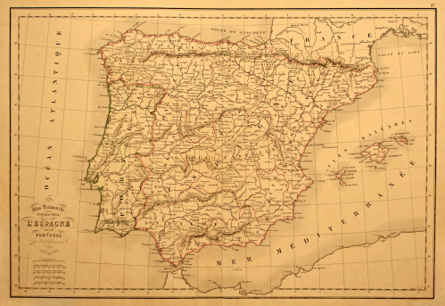 Antiguo Mapa de España y Portugal. photo