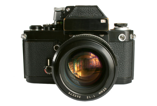 Classic 35mm SLR film camera with an ultra fast F1.2 lens.