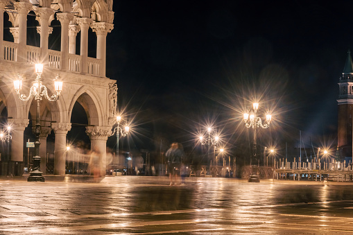Venice, Italy: October 24, 2022: Piazza San Marco at night