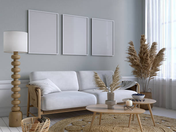 istock Interior design of modern apartment. Interior mockup, 3d render 1459961645
