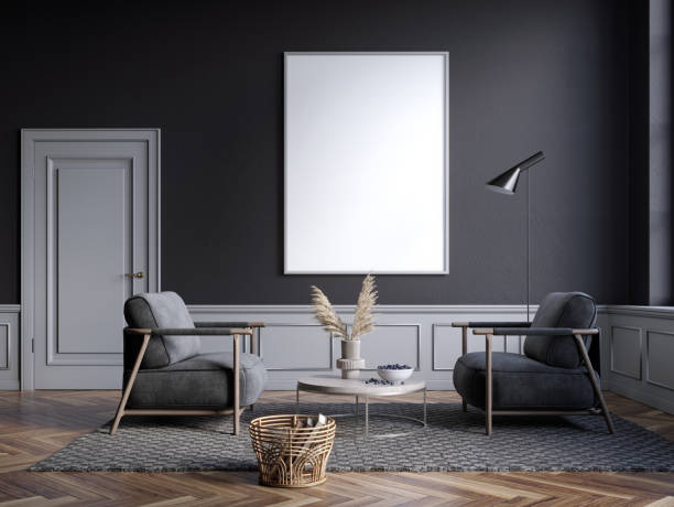 istock Interior design of modern apartment. Interior mockup, 3d render 1459961650