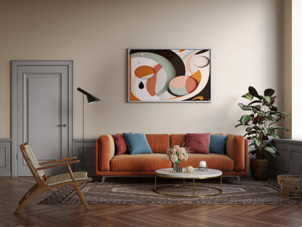 istock Interior design of modern apartment. Interior mockup, 3d render 1459961666