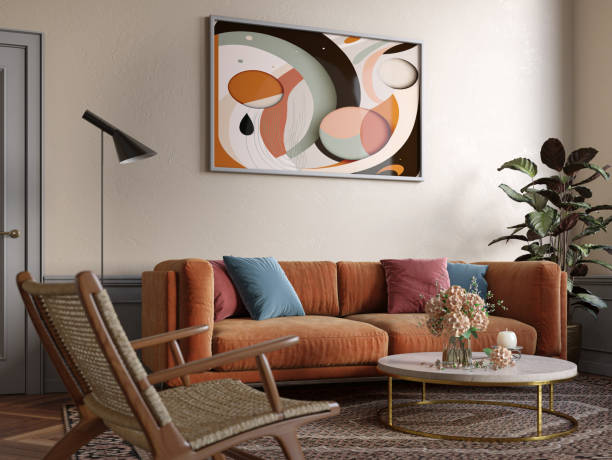 istock Interior design of modern apartment. Interior mockup, 3d render 1459961691