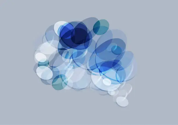 Vector illustration of Abstract background in blue circles