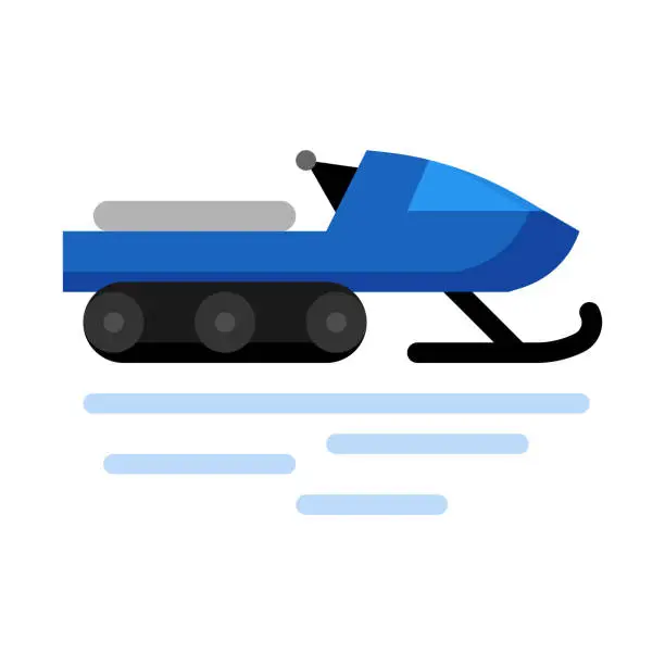 Vector illustration of Snowmobile icon in flat style vector