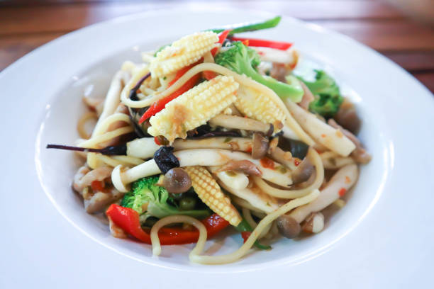 pasta , spaghetti or spicy spaghetti or spicy pasta for serve
