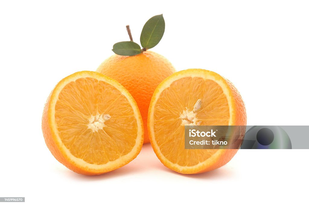 orange isolated slice fresh orange Citrus Fruit Stock Photo