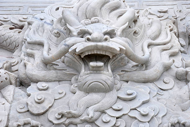 istock The marble sculpture of dragon 145996644