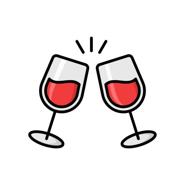 szablon wektorowy ikony wina na białym tle - cheese wine white background grape stock illustrations