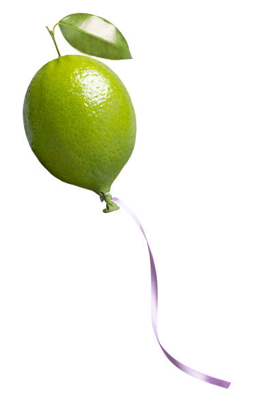 Fresh lime balloon concept stock photo