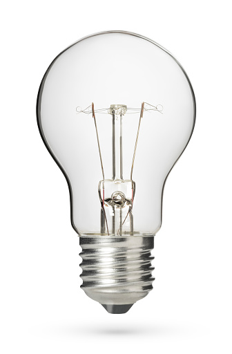 Classic light bulb isolated on white background. This file is cleaned, retouched and contains clipping path.