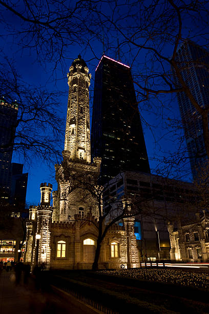 chicago water tower - water tower photos et images de collection