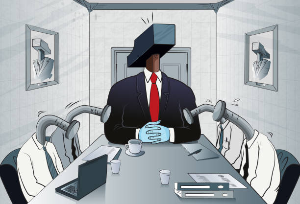 ilustrações de stock, clip art, desenhos animados e ícones de workplace bullying - white collar worker fear businessman business